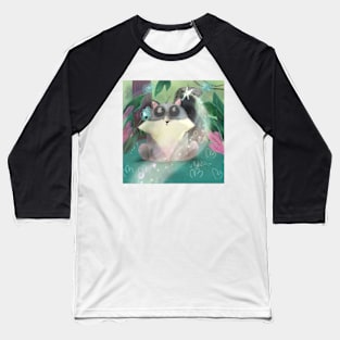 Raccoon says hi to dragonfly Baseball T-Shirt